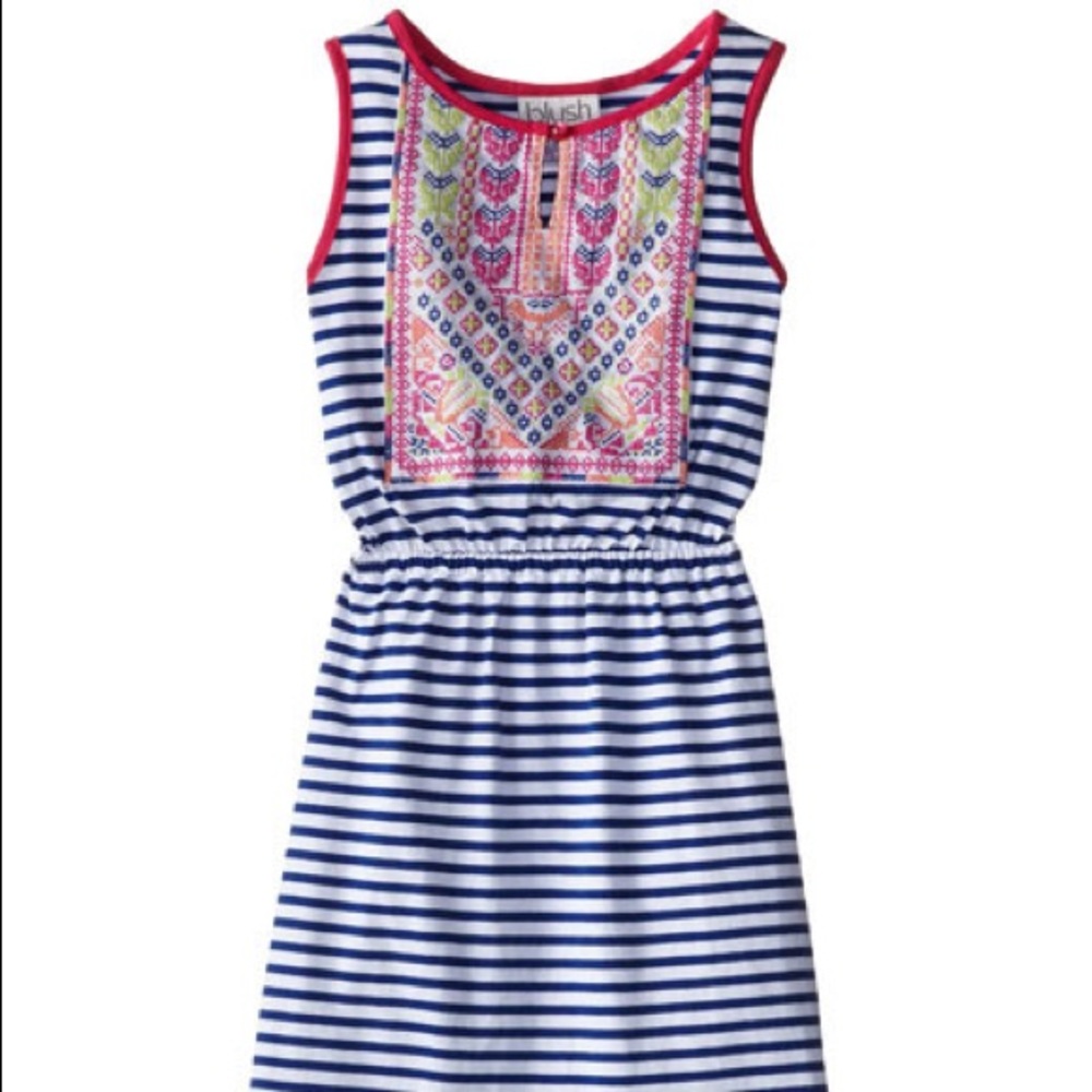 Blush Sleeveless Jersey Tee Embroidered dress
